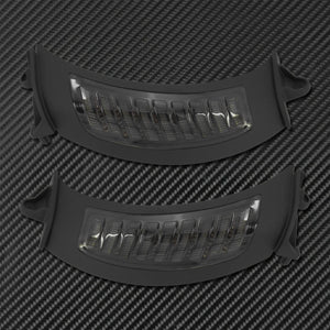 Clignotant avant LED noir avec veilleuse latérale ambre/blanc pour Harley Touring Road Glide - vue 5