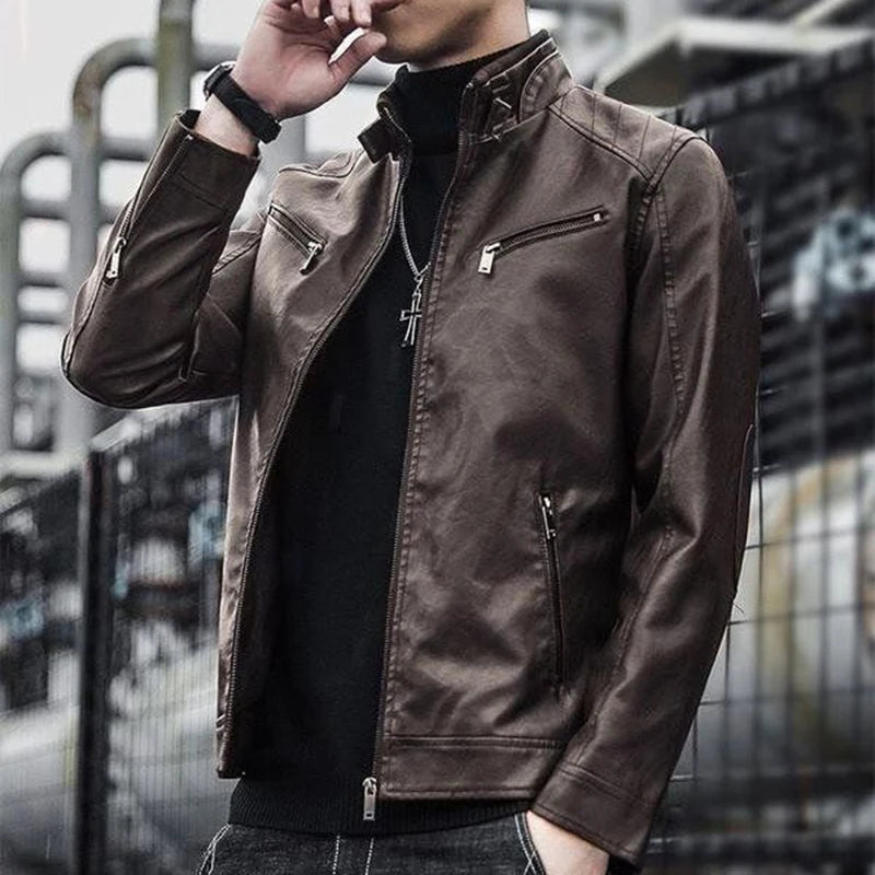 Veste blazer courte en simili cuir noir - vue - vue 3