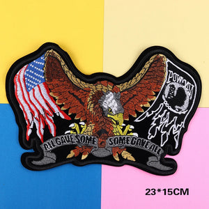 Grand écusson brodé aigle doré drapeau USA pour blouson moto - vue 5