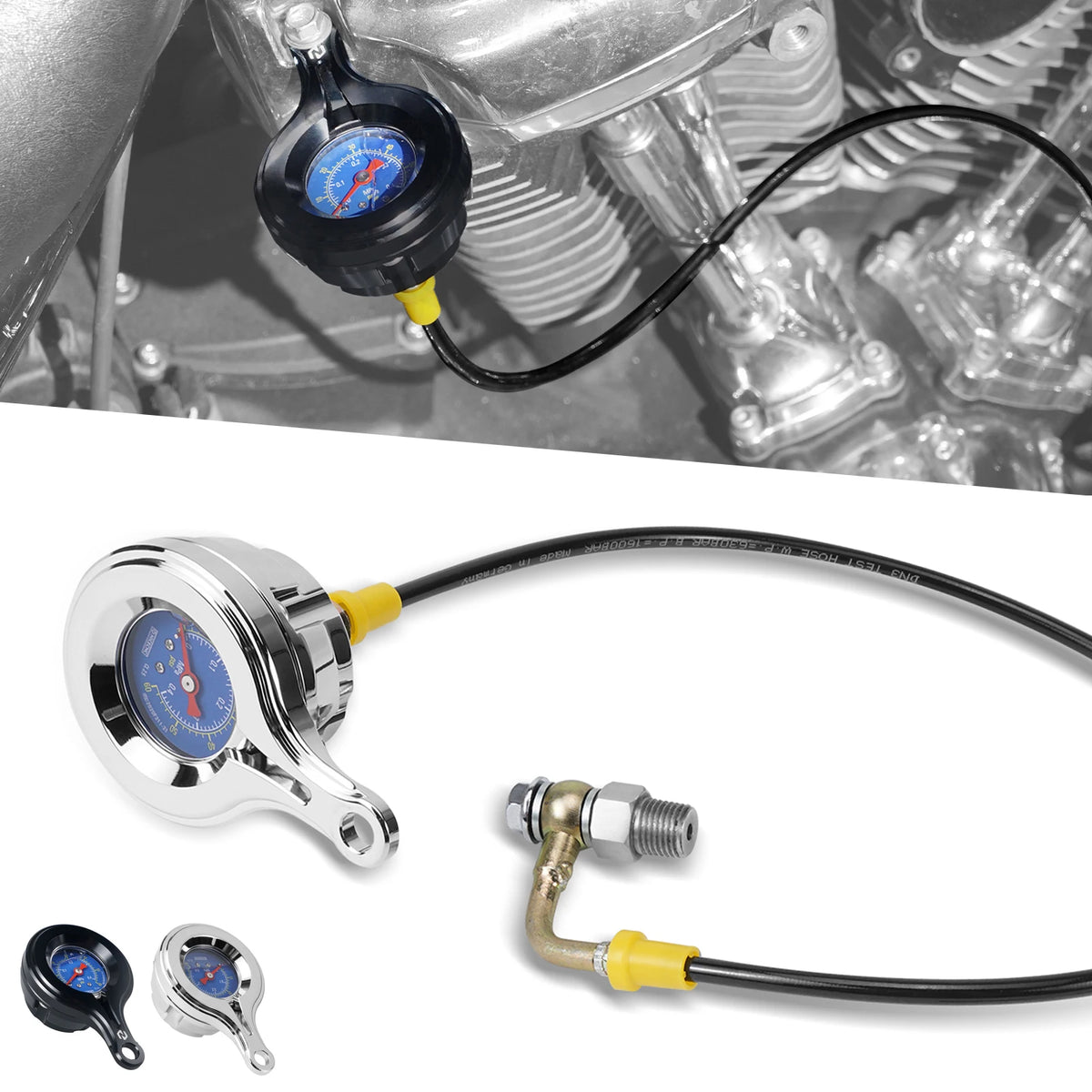 Manomètre de pression d'huile pour Harley Touring M8 - vue 1