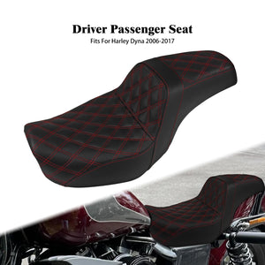 Selle biplace en cuir noir pour Harley-Davidson Dyna - vue 7
