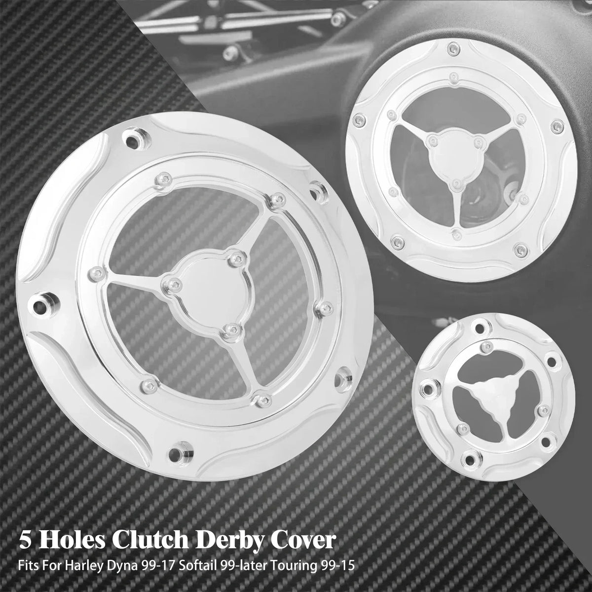 Cache derby et cache timer 5 trous pour Harley Dyna Softail Touring - vue 11