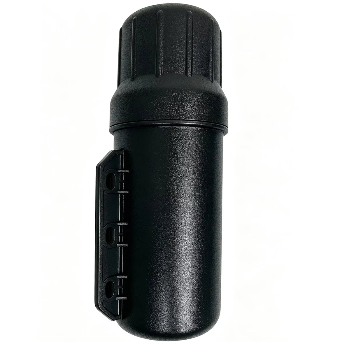 Tube de rangement noir étanche fixé sur une moto ADV - vue 5