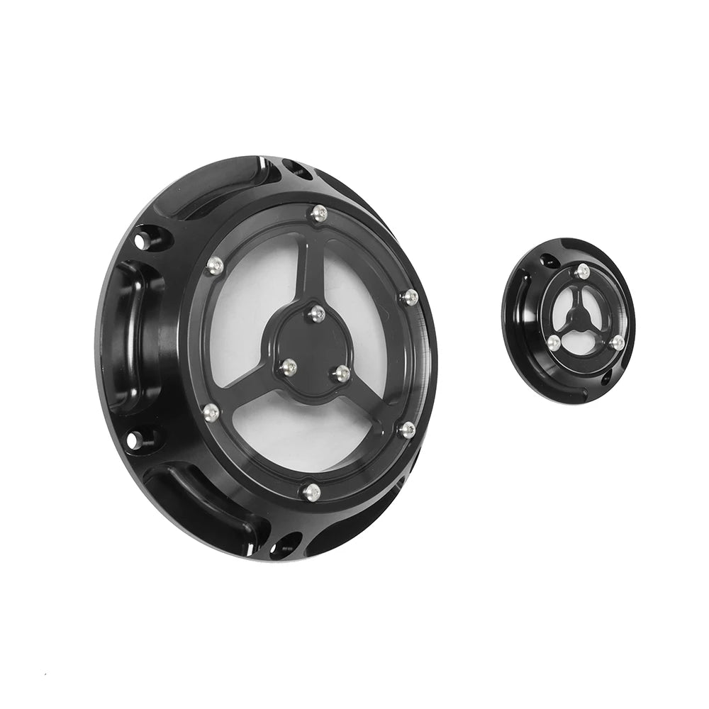 Derby cover et cache d'allumage transparents pour Harley Sportster - vue 4
