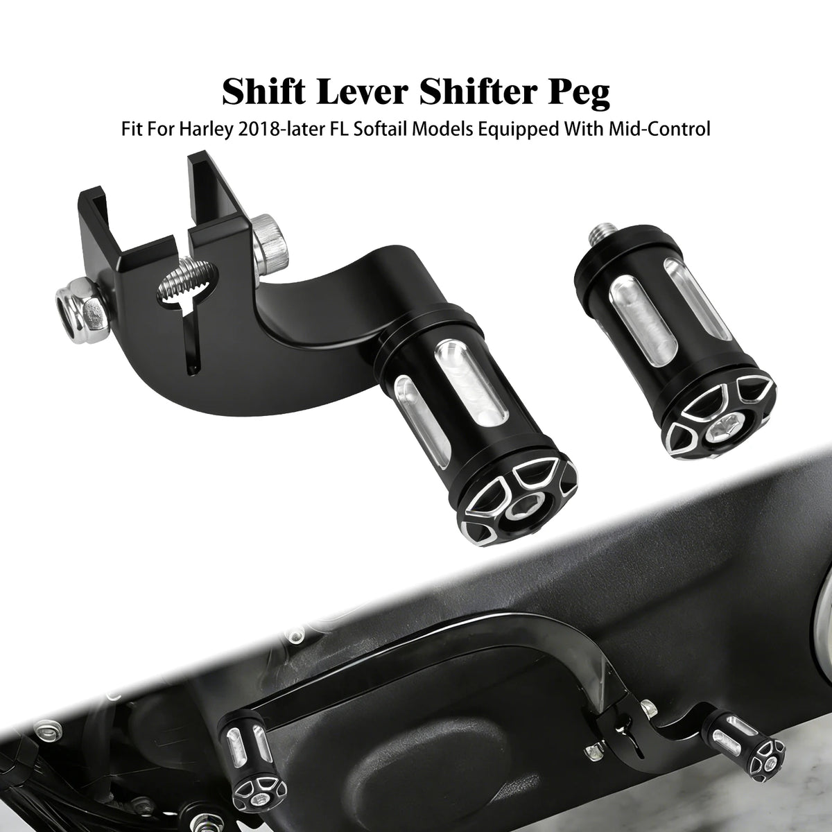 Levier de sélecteur de vitesse en aluminium pour Harley-Davidson Softail - vue 7