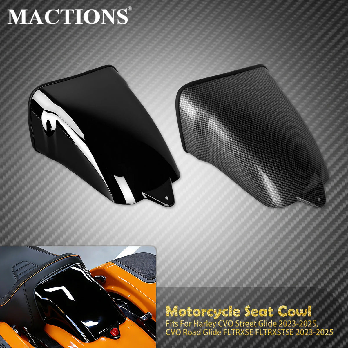 Capot de selle arrière (seat cowl) ABS - Harley Touring Street Road Glide 2024 et +, FLHXSE, FLTRXSE 2023, FLHX – photo 1/8