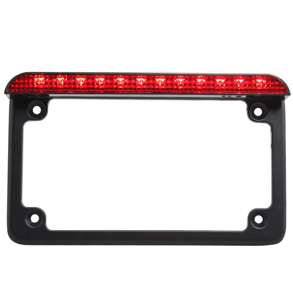 Cadre de plaque d'immatriculation noir avec clignotants LED intégrés, universel moto - vue 3