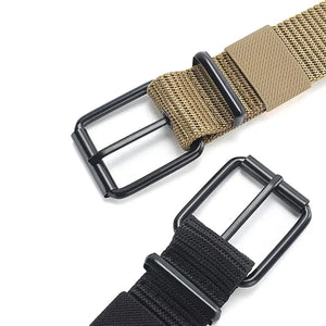 Ceinture en toile grise à boucle ardillon métallique - vue 5