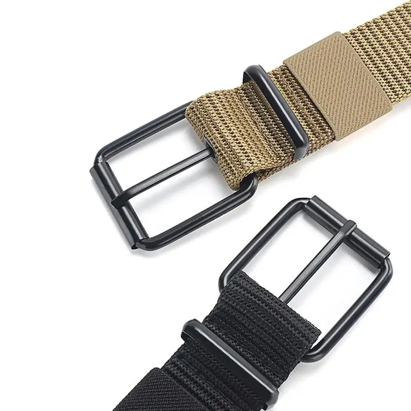 Ceinture en toile grise à boucle ardillon métallique - vue 5