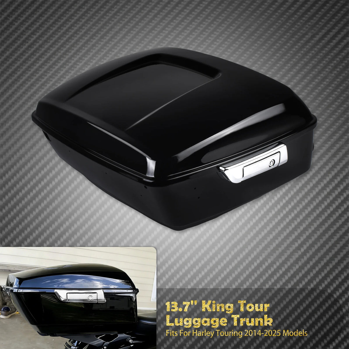 Top Case King Tour Trunk 13,7" avec Doublure Moquette - Harley-Davidson Touring CVO 2014-2025 – photo 7/8