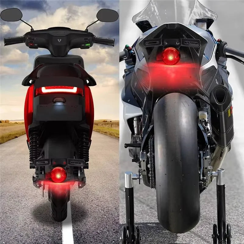 Feu arrière rétro moto avec support de plaque d'immatriculation - vue 6