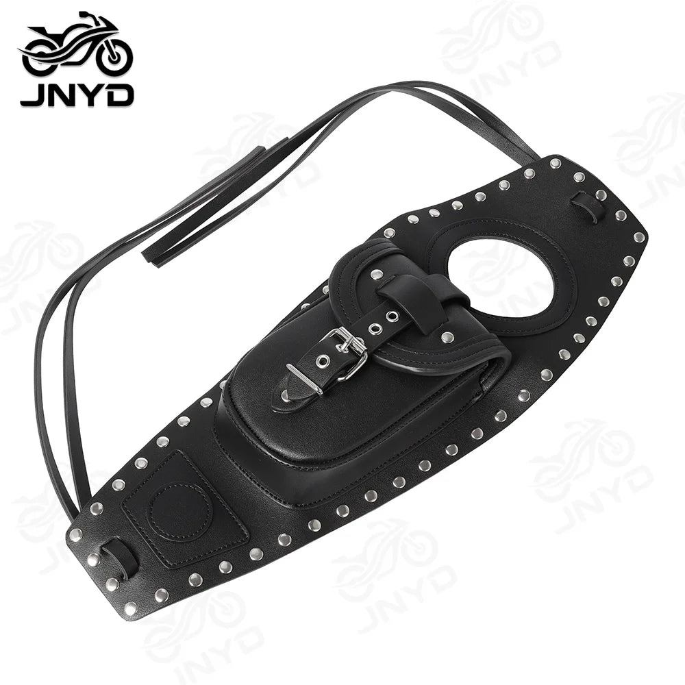 Pochette cache-réservoir cloutée en cuir PU pour Harley Sportster 883/1200 - vue 7