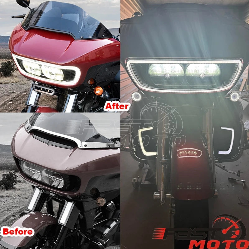 Cache de phare fumé avec feu diurne LED pour moto Harley-Davidson Road Glide - vue 6