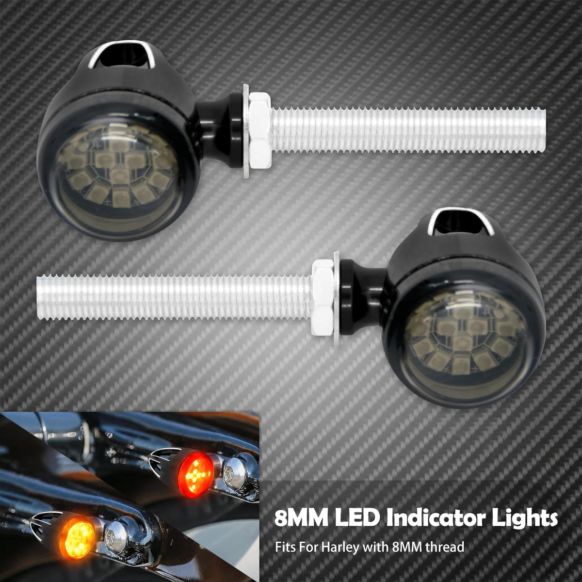 Clignotants/feux stop LED universels style bullet - Harley Softail, Touring, Dyna, Sportster XL 883, 1200 – photo 7/8