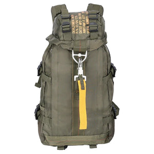 Sac à dos militaire noir en nylon imperméable - vue 2
