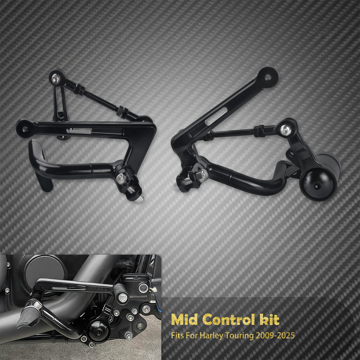 Kit Commandes Centrales avec Tringlerie de Frein/Sélecteur en Aluminium - Harley-Davidson Touring 2009-2025 – photo 7/7