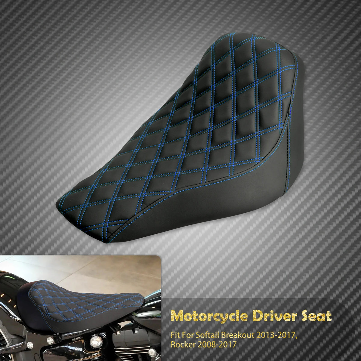 Selle Solo Conducteur Profil Bas (Diamond) - Harley-Davidson Softail Breakout & Rocker 2008-2017 – photo 8/10
