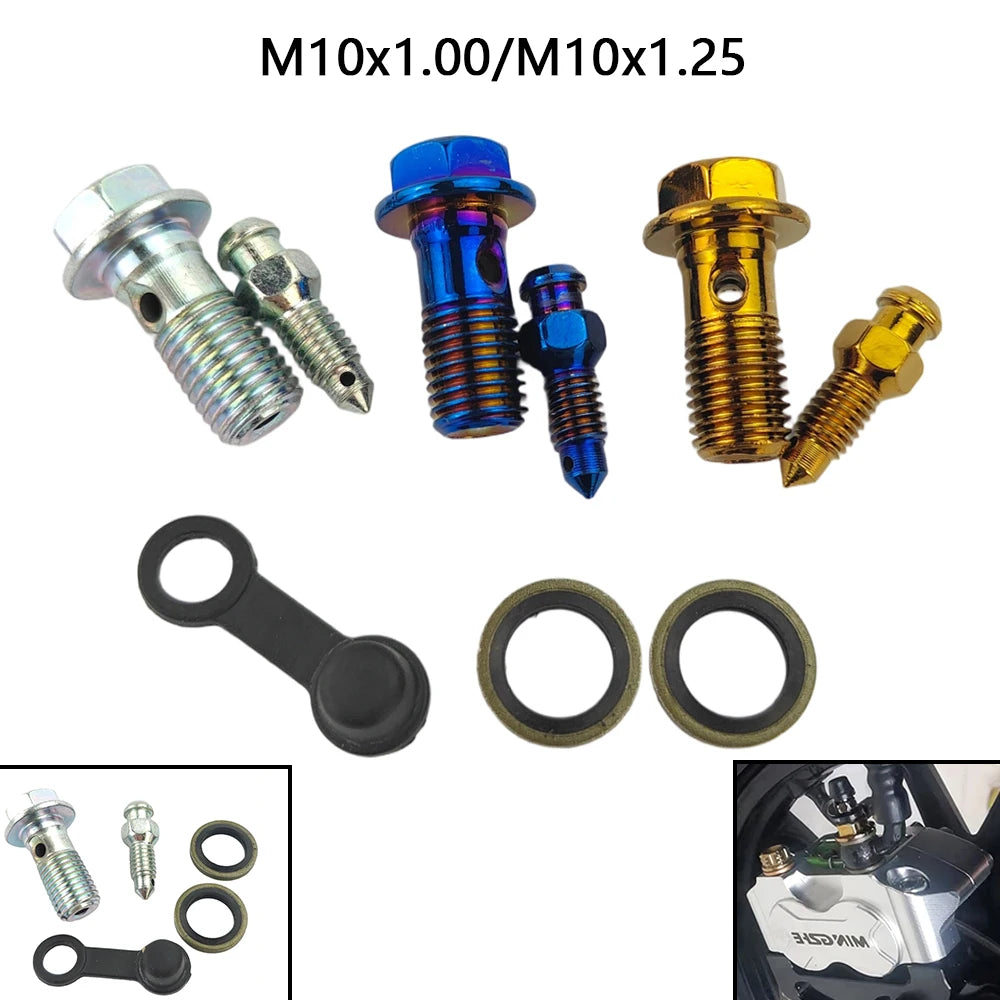 Vis de purge de frein M10x1,0 / M10x1,25 pour étrier et maître-cylindre moto