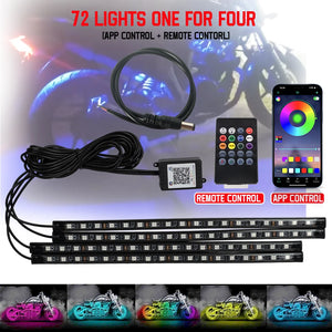 Bande LED d'ambiance flexible RVB pour moto, néon décoratif contrôlable par application 12V - vue 11