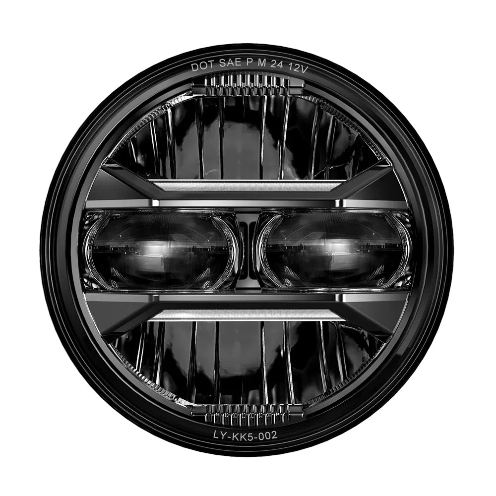 Phare LED à projecteur 5,75 pouces Angel Eyes H4, feu de jour pour Harley Sportster, Dyna, Iron 883 - vue 8