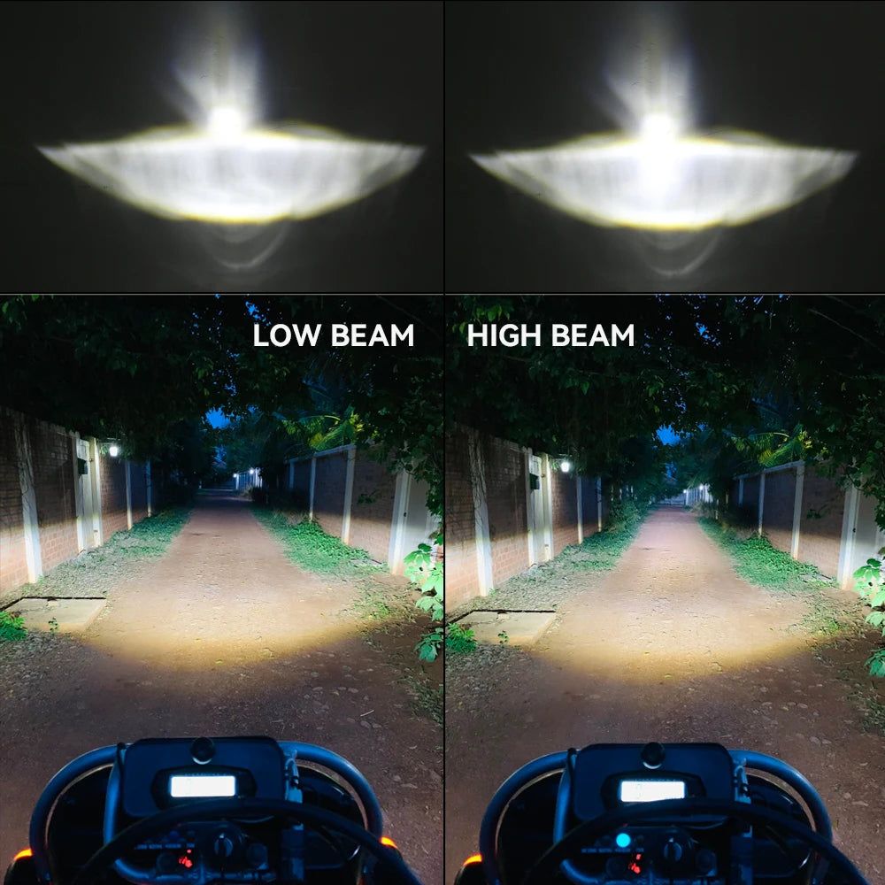Phare LED 5,75 pouces halo Angel Eyes noir pour Harley Sportster 1200/883, Street, Softail, Dyna - vue 5