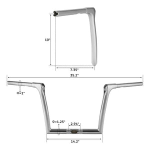 Guidon ape hanger 10 pouces pour Harley Road Glide 2015-2023 - vue 5