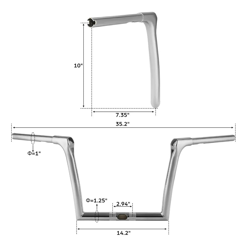 Guidon ape hanger 10 pouces pour Harley Road Glide 2015-2023 - vue 5