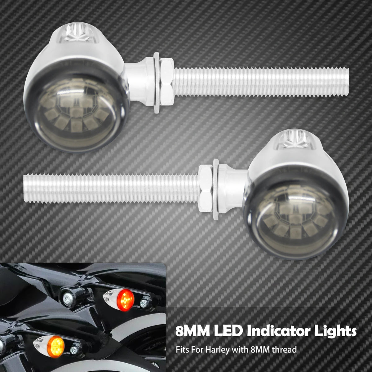 Clignotants/feux stop LED universels style bullet - Harley Softail, Touring, Dyna, Sportster XL 883, 1200 – photo 8/8