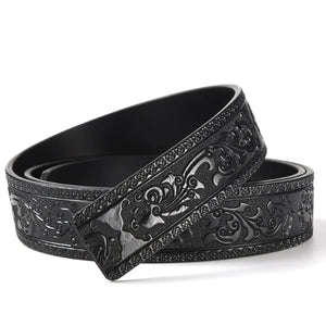 Ceinture en cuir noir à boucle automatique - vue 5