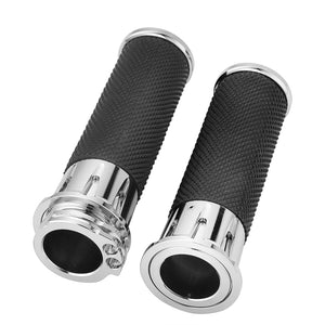 Poignées de guidon quadrillées pour Harley Sportster Dyna Softail - vue 1