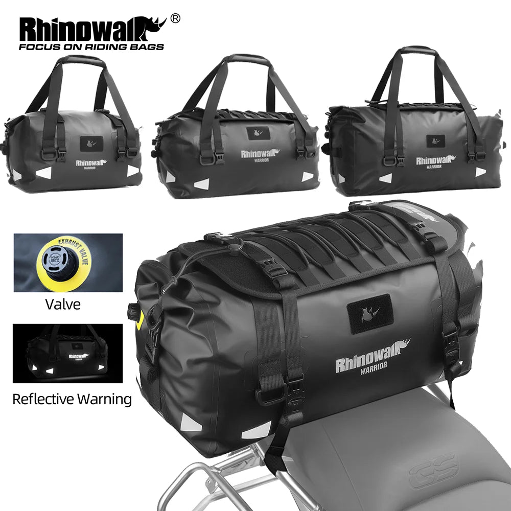 Sac de selle arrière noir Rhinowalk pour moto - vue 1
