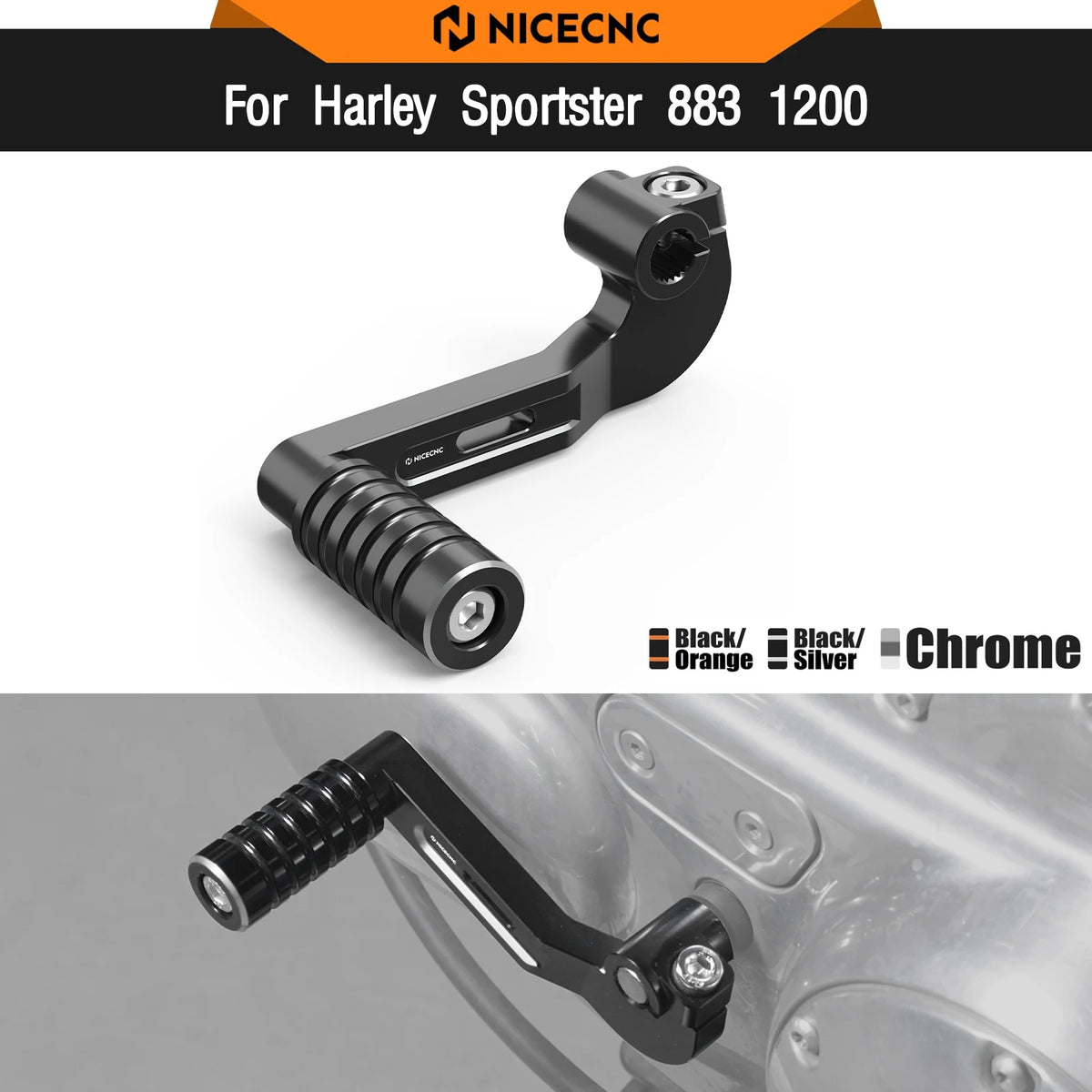 Levier de Sélecteur de Vitesse Aluminium - Harley-Davidson Sportster 883/1200 – photo 1/9