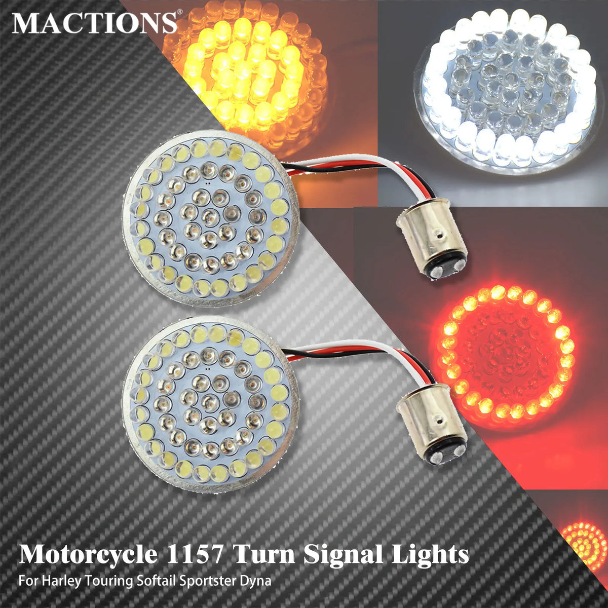 Inserts LED 1157 de clignotant pour Harley Touring Softail Dyna - vue 1