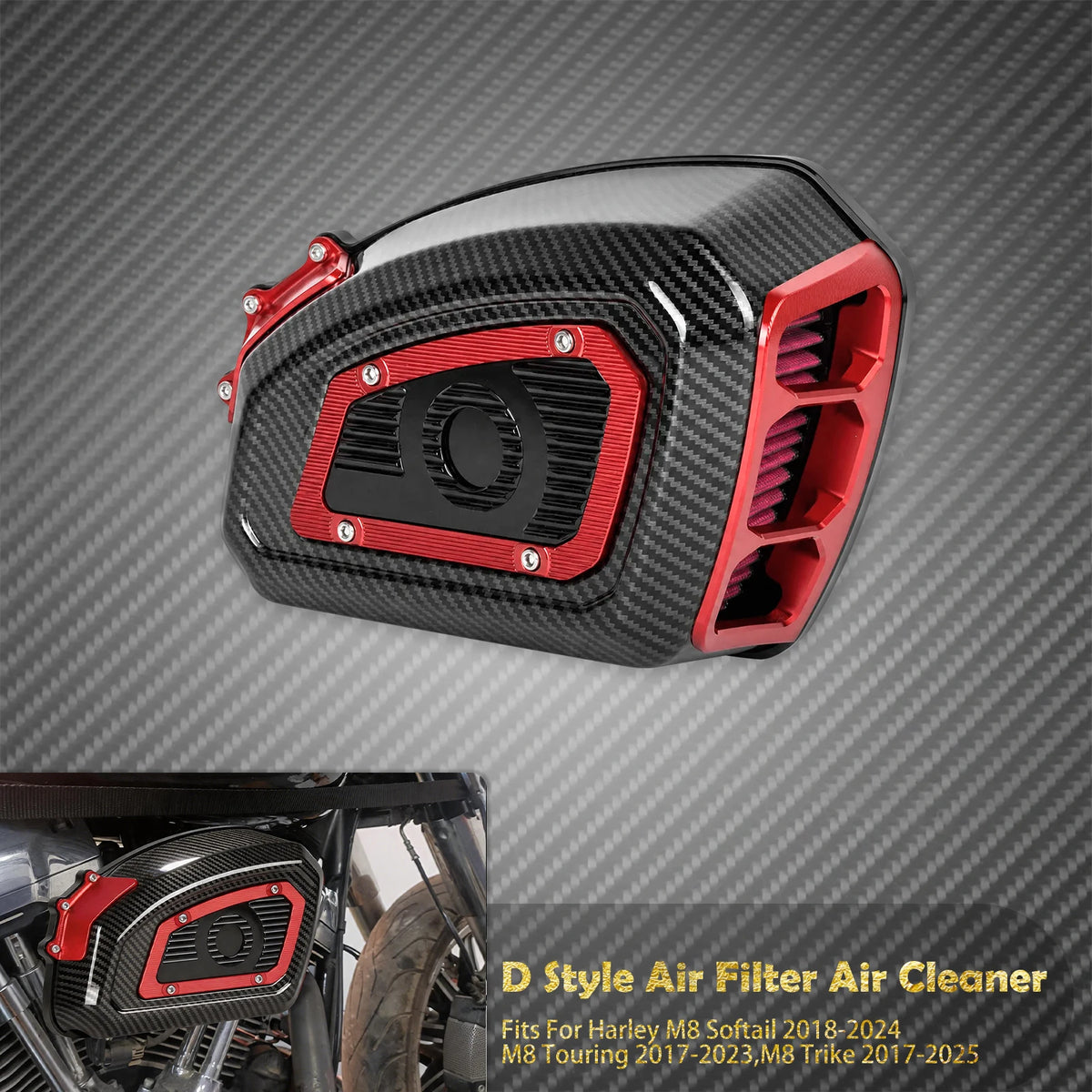 Filtre à Air Haute Performance - Harley-Davidson Touring, Softail, Dyna, Sportster XL, Road Glide, Fat Boy, Breakout, CVO – photo 16/31