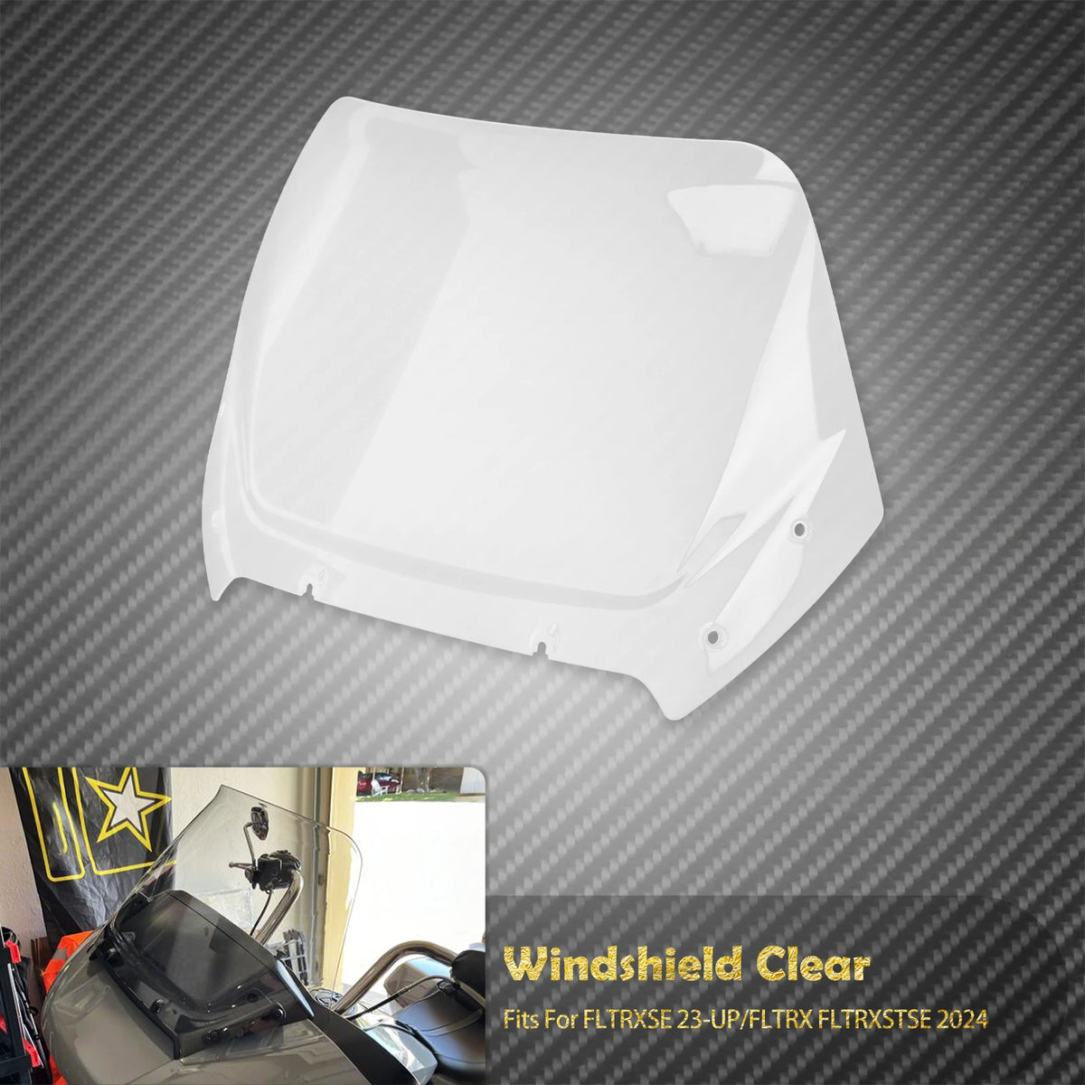 Pare-Brise Haut 12'' Anti-Vent en Polycarbonate - Harley Touring Road Glide 2024 et plus, CVO Road Glide FLTRXSE – photo 8/8