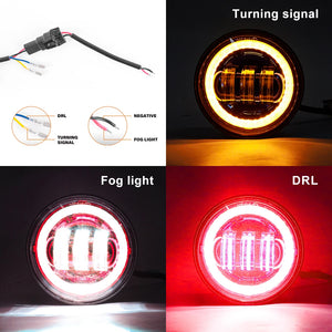 Feux additionnels LED 4,5 pouces pour Harley Road King - vue 2