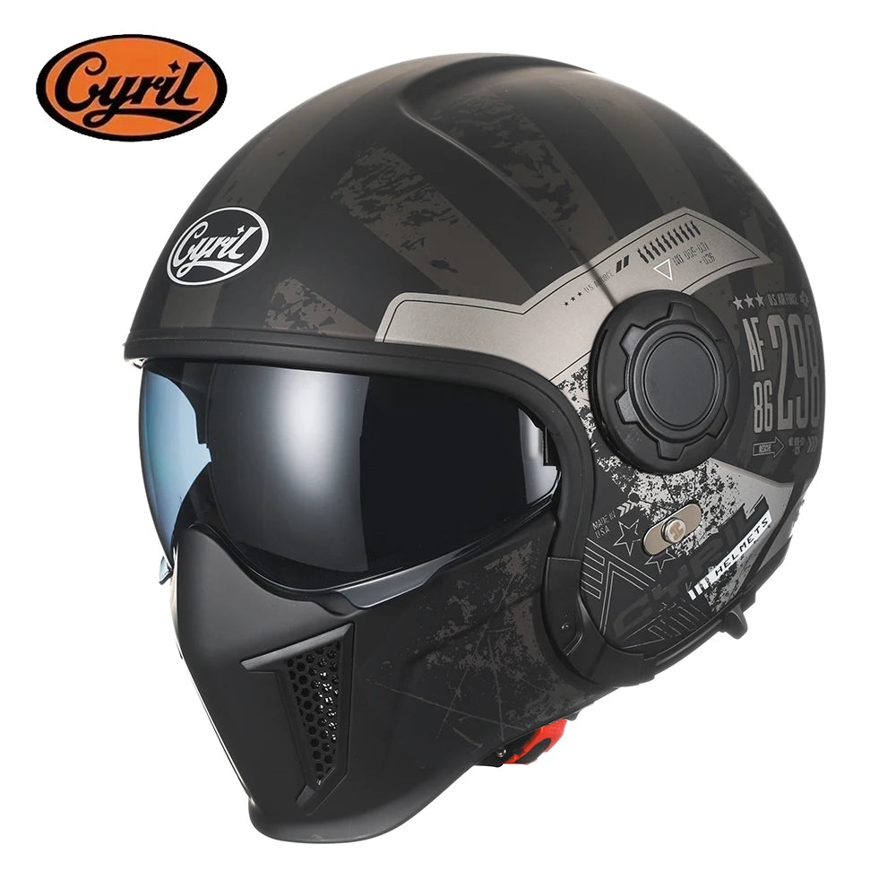 Casque moto modulable noir double écran - vue - vue 1