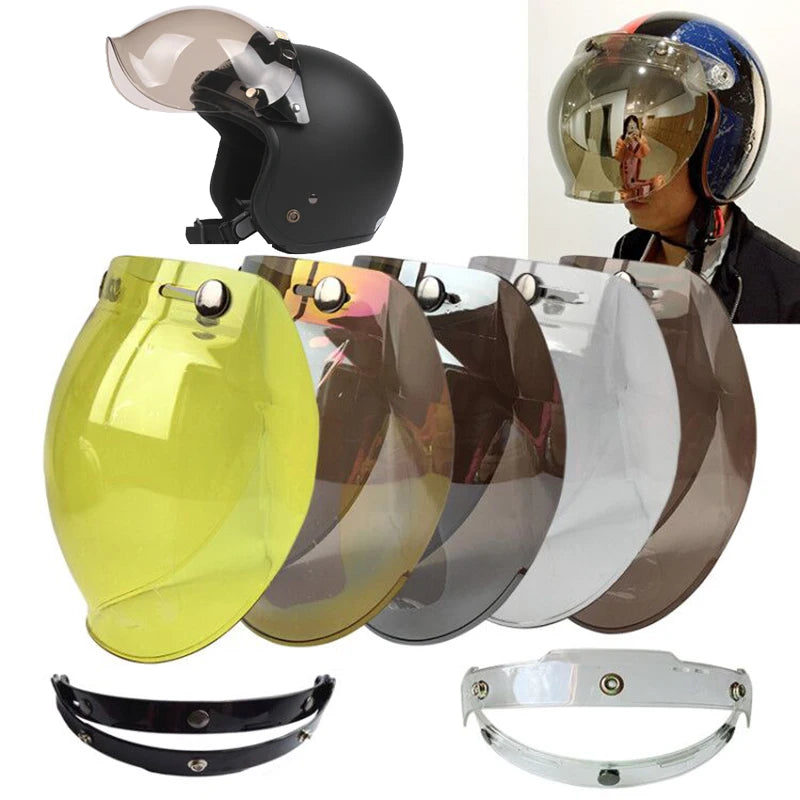 Écran solaire bulle rétro pour casque moto - vue - vue 1