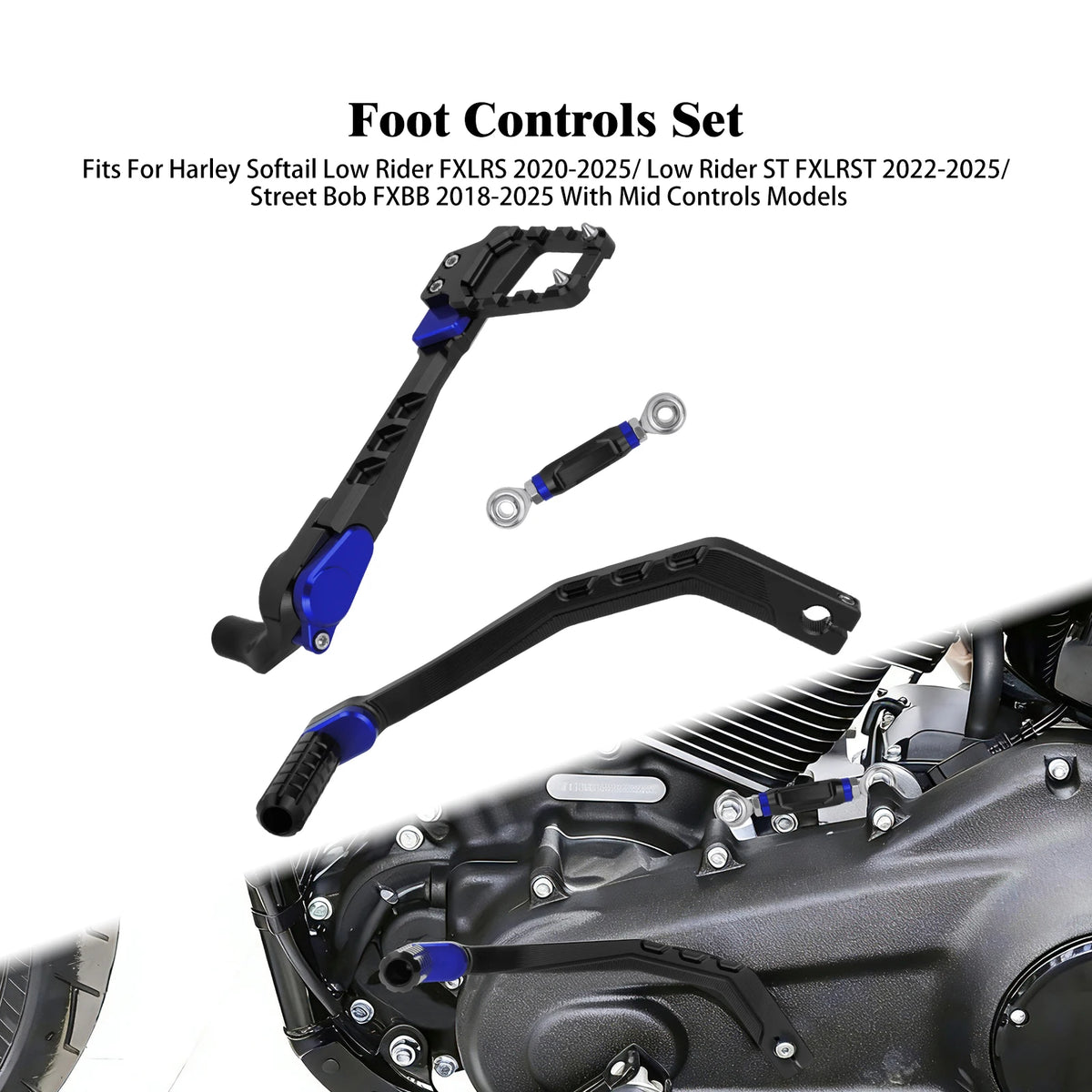 Kit de commandes au pied coloré en aluminium pour Harley-Davidson Softail - vue 10
