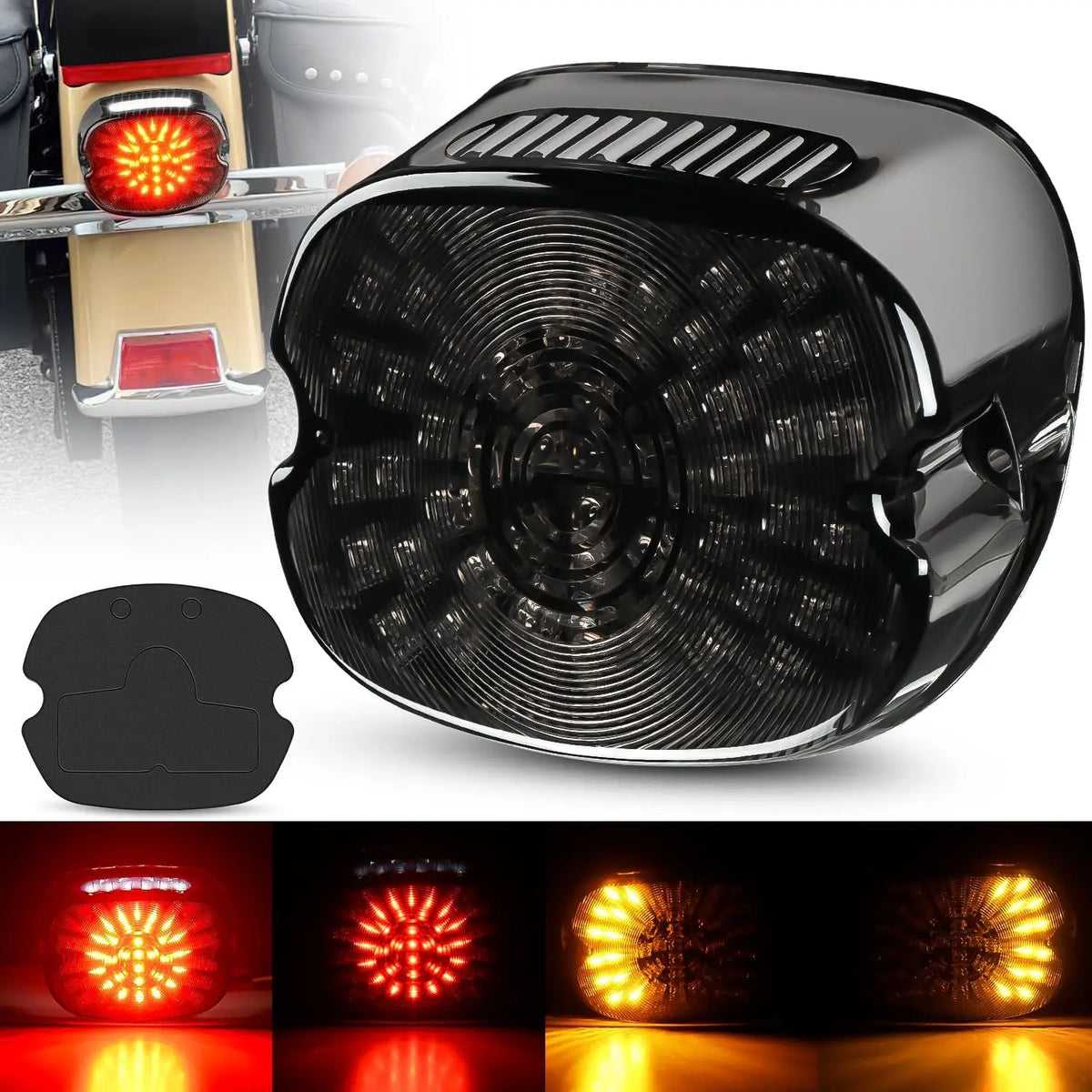 Feu arrière LED lay-down pour Harley Softail Dyna Touring - vue 1