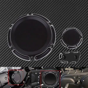 Cache derby, cache timer et cache d'inspection noirs pour Harley Sportster - vue 6