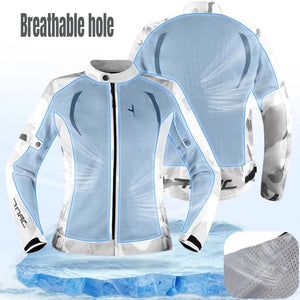 Blouson moto femme noir en tissu maillé - vue de face - vue 3