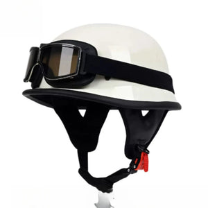 Casque moto demi-jet vintage simili cuir - vue produit - vue 5