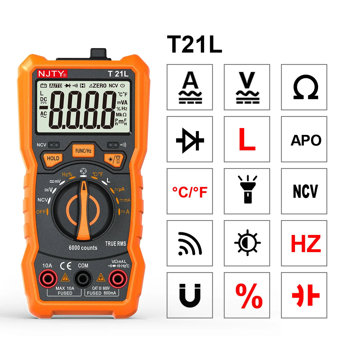 Multimètre Numérique Professionnel True RMS 6000 Points - Auto/Manuel AC/DC – photo 7/10