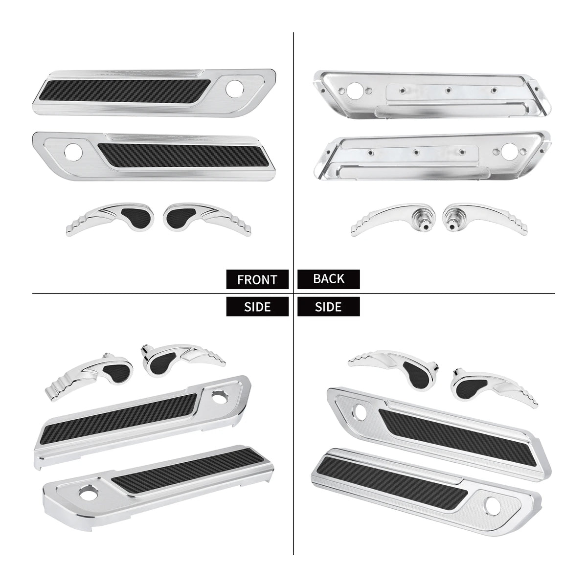 Cache de charnière de sacoche en aluminium noir pour Harley-Davidson Touring - vue 3