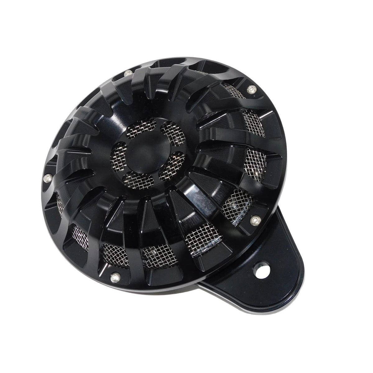 Cache de klaxon noir et chrome pour Harley-Davidson Big Twin 1991-2017 et Sportster XL - vue 3