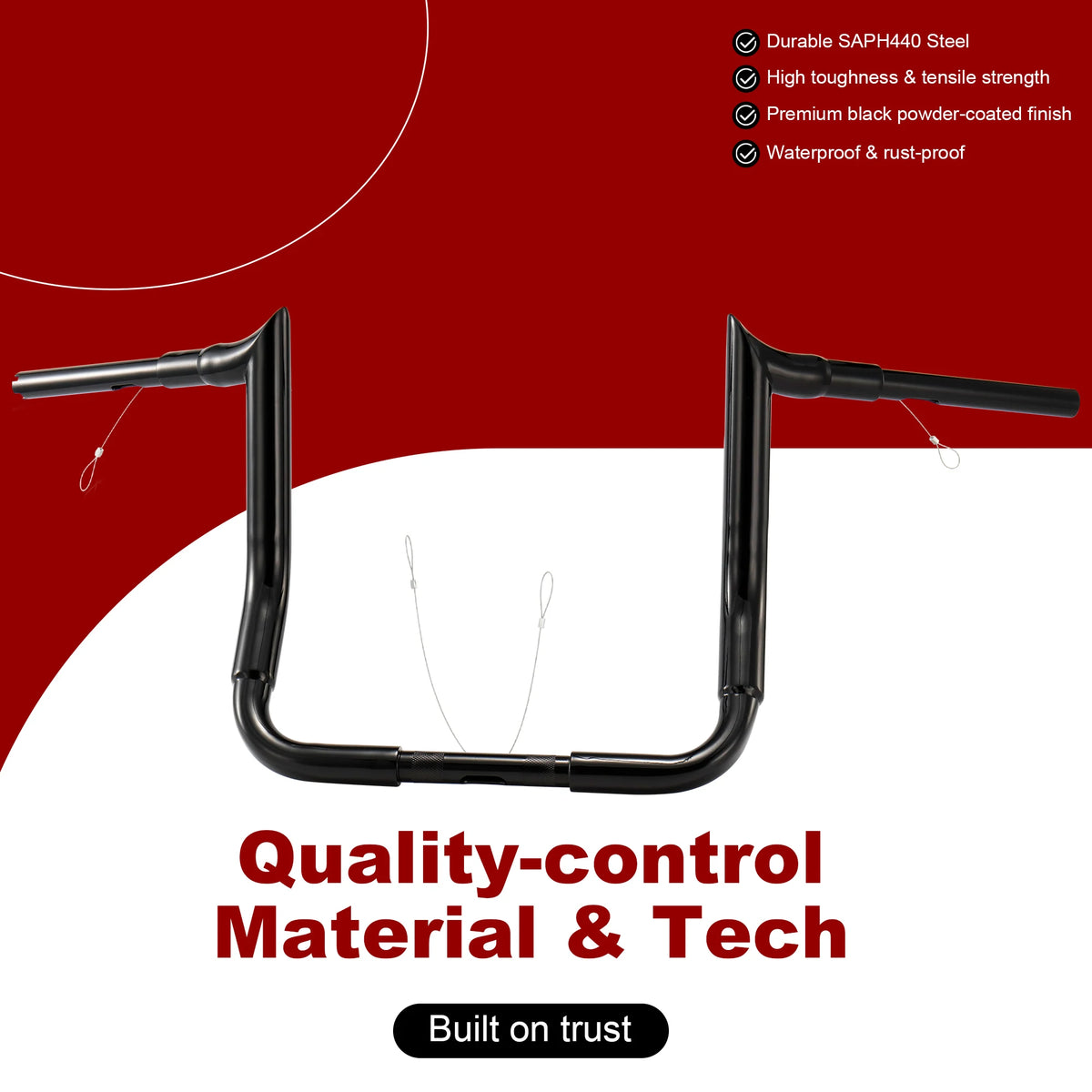 Guidon Ape Hanger Meathook fat 1,5" - Harley-Davidson Street/Electra Glide, Ultra Classic/Limited, Tri-Glide 1986-2023 – photo 4/13