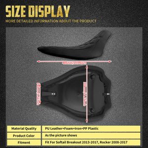 Selle solo pilote profil bas capitonnée losange en simili cuir - Harley Softail Breakout, Rocker FXCW 2008-2017 – photo 5/8
