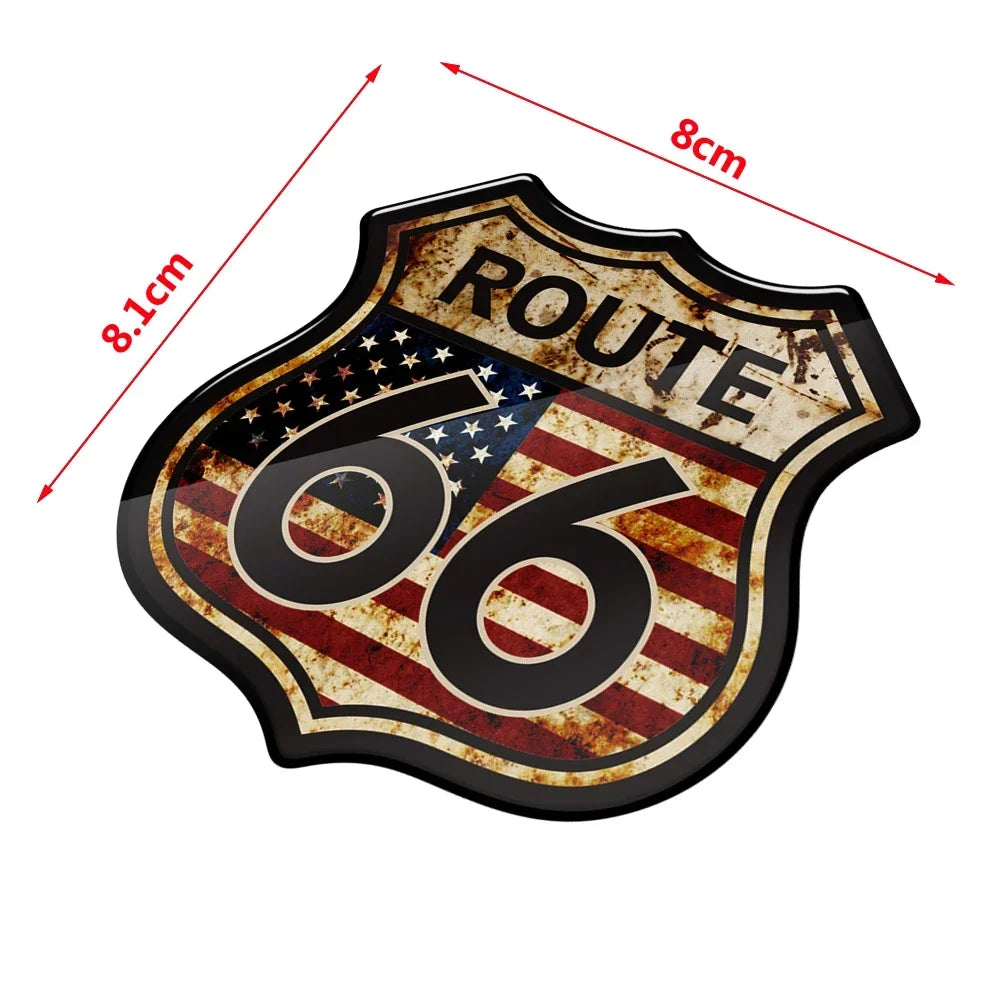 Autocollant 3D Route 66 sur réservoir de Harley Touring - vue 4