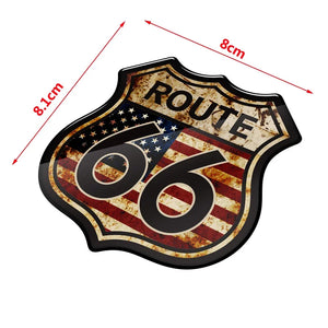 Autocollant 3D Route 66 sur réservoir de Harley Touring - vue 4